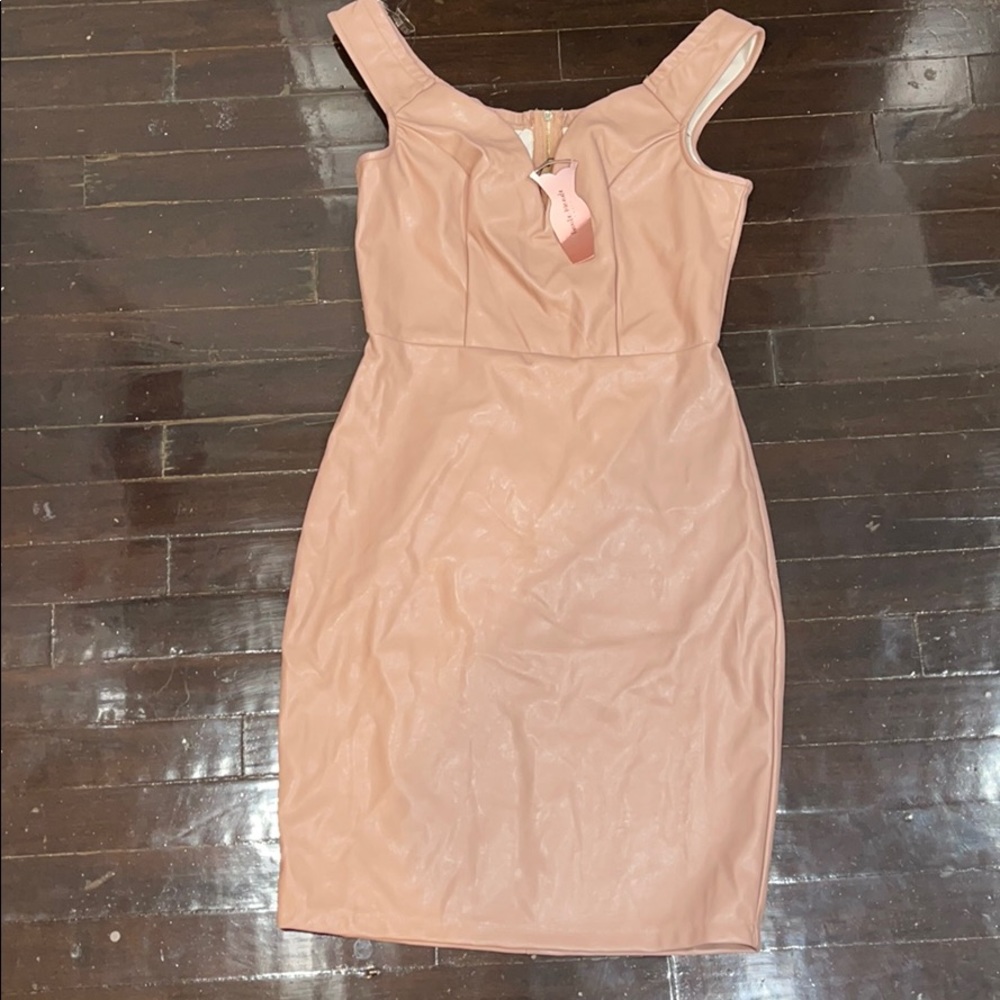 Pleather Pink Cocktail Dress